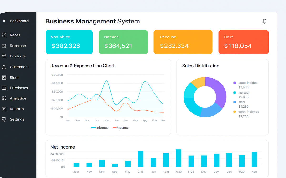 Dashboard do Sistema de Gestão Empresarial